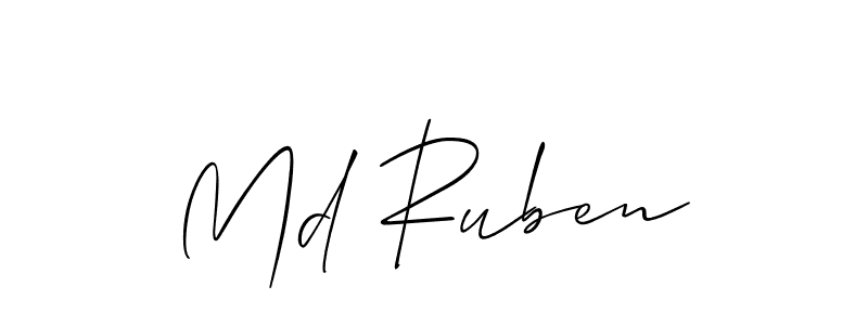 Similarly Allison_Script is the best handwritten signature design. Signature creator online .You can use it as an online autograph creator for name Md Ruben. Md Ruben signature style 2 images and pictures png