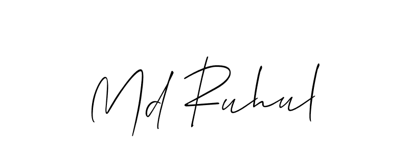 Make a short Md Ruhul signature style. Manage your documents anywhere anytime using Allison_Script. Create and add eSignatures, submit forms, share and send files easily. Md Ruhul signature style 2 images and pictures png