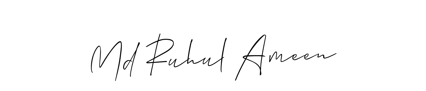 This is the best signature style for the Md Ruhul Ameen name. Also you like these signature font (Allison_Script). Mix name signature. Md Ruhul Ameen signature style 2 images and pictures png