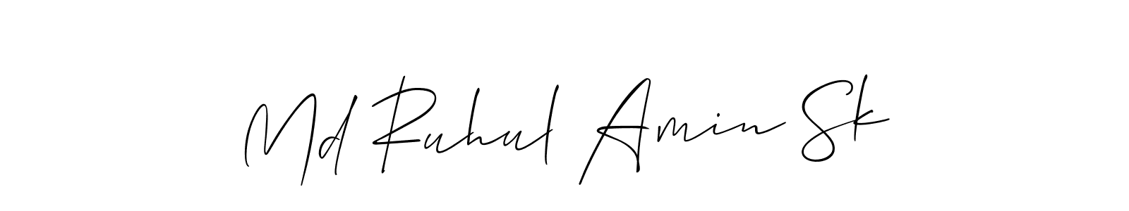 You should practise on your own different ways (Allison_Script) to write your name (Md Ruhul Amin Sk) in signature. don't let someone else do it for you. Md Ruhul Amin Sk signature style 2 images and pictures png