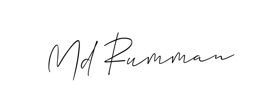 How to make Md Rumman signature? Allison_Script is a professional autograph style. Create handwritten signature for Md Rumman name. Md Rumman signature style 2 images and pictures png