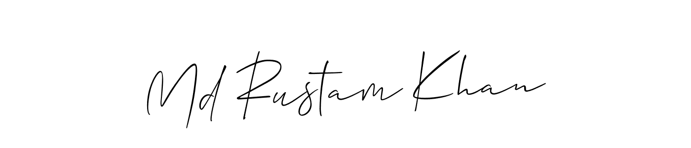 Allison_Script is a professional signature style that is perfect for those who want to add a touch of class to their signature. It is also a great choice for those who want to make their signature more unique. Get Md Rustam Khan name to fancy signature for free. Md Rustam Khan signature style 2 images and pictures png