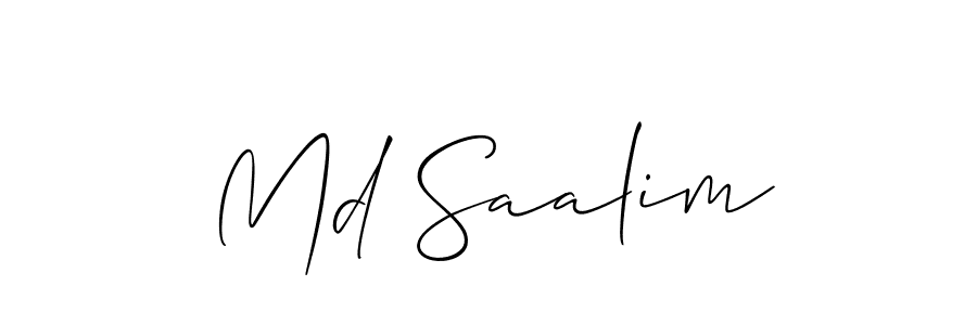 Use a signature maker to create a handwritten signature online. With this signature software, you can design (Allison_Script) your own signature for name Md Saalim. Md Saalim signature style 2 images and pictures png