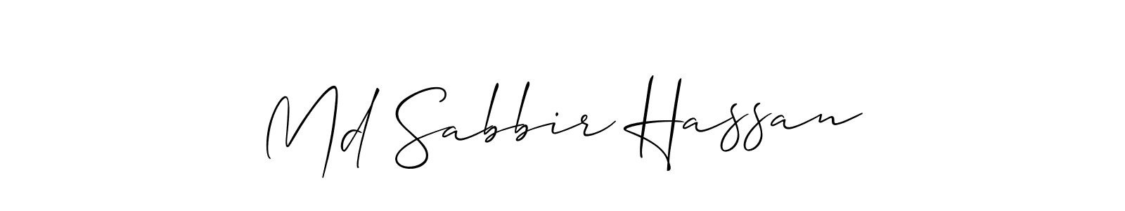 Make a beautiful signature design for name Md Sabbir Hassan. With this signature (Allison_Script) style, you can create a handwritten signature for free. Md Sabbir Hassan signature style 2 images and pictures png