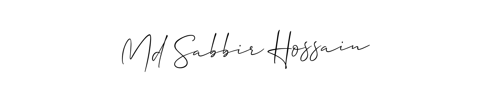 Make a beautiful signature design for name Md Sabbir Hossain. With this signature (Allison_Script) style, you can create a handwritten signature for free. Md Sabbir Hossain signature style 2 images and pictures png