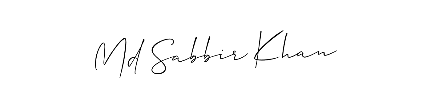 How to make Md Sabbir Khan signature? Allison_Script is a professional autograph style. Create handwritten signature for Md Sabbir Khan name. Md Sabbir Khan signature style 2 images and pictures png