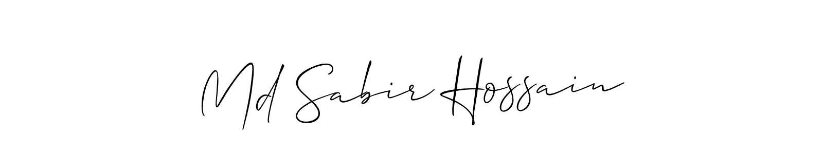 Also we have Md Sabir Hossain name is the best signature style. Create professional handwritten signature collection using Allison_Script autograph style. Md Sabir Hossain signature style 2 images and pictures png