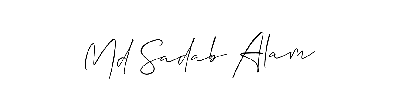 How to make Md Sadab Alam signature? Allison_Script is a professional autograph style. Create handwritten signature for Md Sadab Alam name. Md Sadab Alam signature style 2 images and pictures png