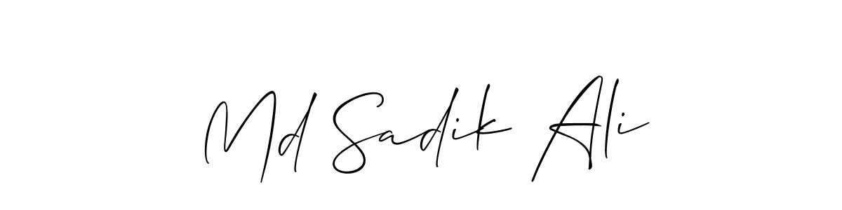 Allison_Script is a professional signature style that is perfect for those who want to add a touch of class to their signature. It is also a great choice for those who want to make their signature more unique. Get Md Sadik Ali name to fancy signature for free. Md Sadik Ali signature style 2 images and pictures png