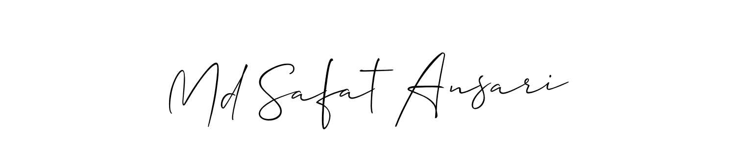 How to make Md Safat Ansari name signature. Use Allison_Script style for creating short signs online. This is the latest handwritten sign. Md Safat Ansari signature style 2 images and pictures png