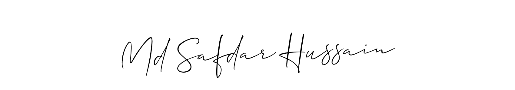 Create a beautiful signature design for name Md Safdar Hussain. With this signature (Allison_Script) fonts, you can make a handwritten signature for free. Md Safdar Hussain signature style 2 images and pictures png