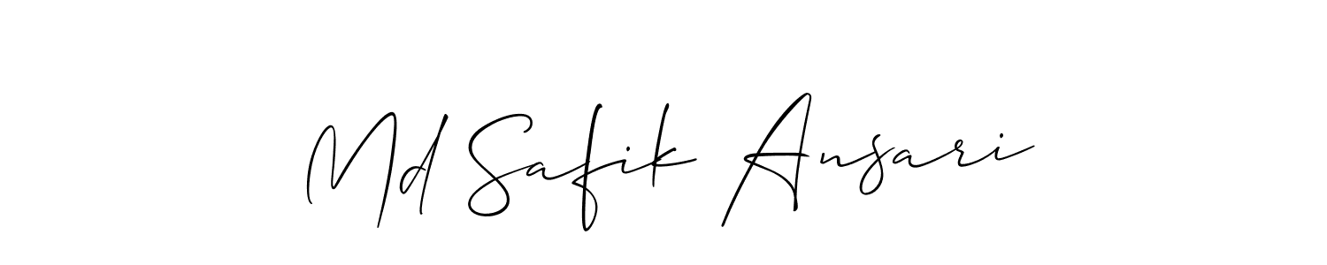 Use a signature maker to create a handwritten signature online. With this signature software, you can design (Allison_Script) your own signature for name Md Safik Ansari. Md Safik Ansari signature style 2 images and pictures png