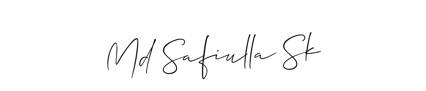 Design your own signature with our free online signature maker. With this signature software, you can create a handwritten (Allison_Script) signature for name Md Safiulla Sk. Md Safiulla Sk signature style 2 images and pictures png