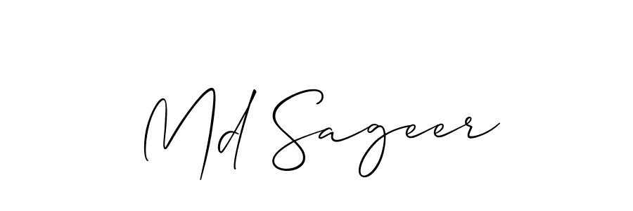 Design your own signature with our free online signature maker. With this signature software, you can create a handwritten (Allison_Script) signature for name Md Sageer. Md Sageer signature style 2 images and pictures png