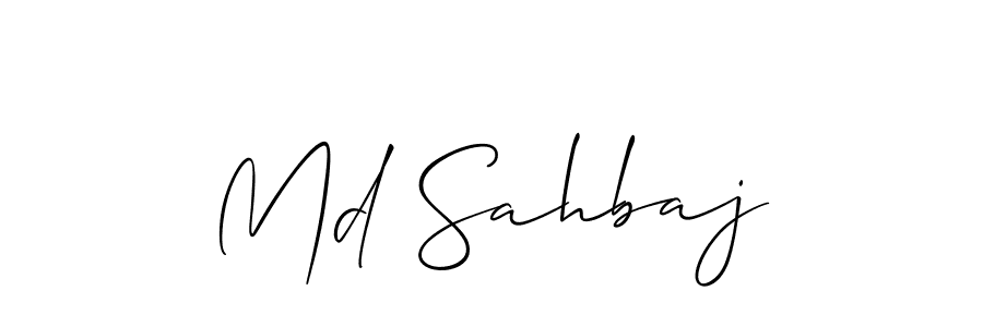 Design your own signature with our free online signature maker. With this signature software, you can create a handwritten (Allison_Script) signature for name Md Sahbaj. Md Sahbaj signature style 2 images and pictures png