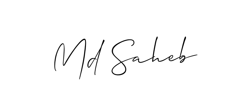 How to make Md Saheb signature? Allison_Script is a professional autograph style. Create handwritten signature for Md Saheb name. Md Saheb signature style 2 images and pictures png