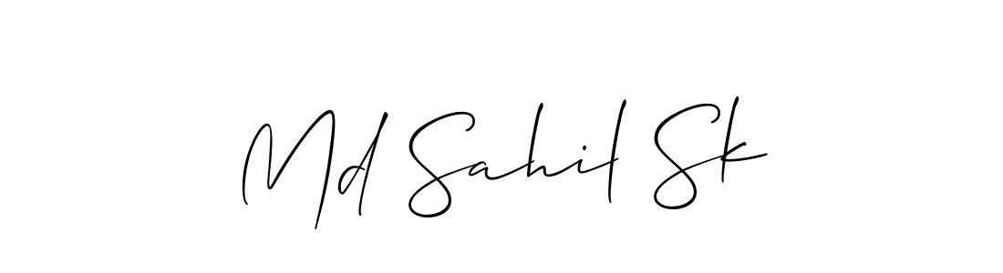 Make a beautiful signature design for name Md Sahil Sk. With this signature (Allison_Script) style, you can create a handwritten signature for free. Md Sahil Sk signature style 2 images and pictures png
