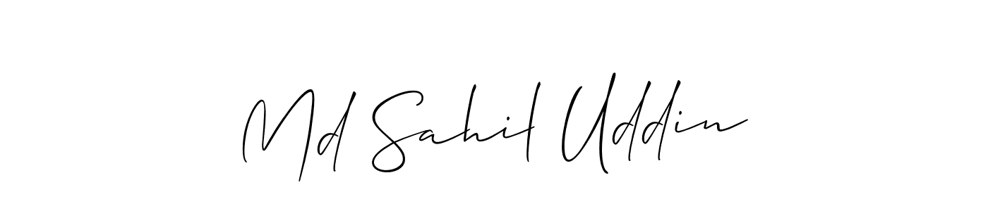 Make a short Md Sahil Uddin signature style. Manage your documents anywhere anytime using Allison_Script. Create and add eSignatures, submit forms, share and send files easily. Md Sahil Uddin signature style 2 images and pictures png