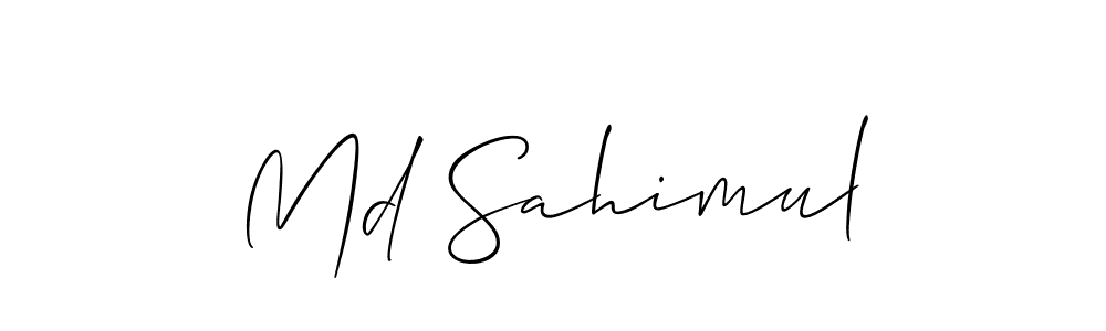 Allison_Script is a professional signature style that is perfect for those who want to add a touch of class to their signature. It is also a great choice for those who want to make their signature more unique. Get Md Sahimul name to fancy signature for free. Md Sahimul signature style 2 images and pictures png