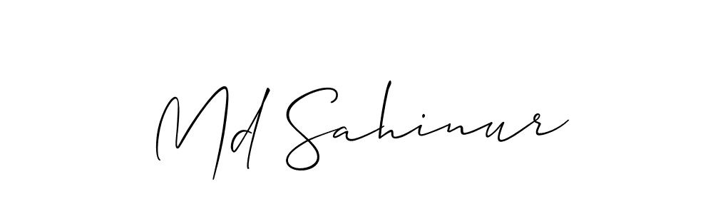Create a beautiful signature design for name Md Sahinur. With this signature (Allison_Script) fonts, you can make a handwritten signature for free. Md Sahinur signature style 2 images and pictures png