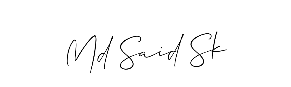 Also You can easily find your signature by using the search form. We will create Md Said Sk name handwritten signature images for you free of cost using Allison_Script sign style. Md Said Sk signature style 2 images and pictures png