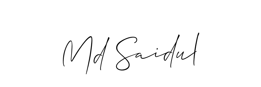 Make a beautiful signature design for name Md Saidul. With this signature (Allison_Script) style, you can create a handwritten signature for free. Md Saidul signature style 2 images and pictures png