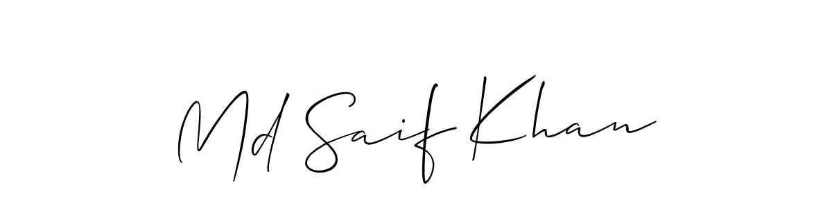 Also we have Md Saif Khan name is the best signature style. Create professional handwritten signature collection using Allison_Script autograph style. Md Saif Khan signature style 2 images and pictures png