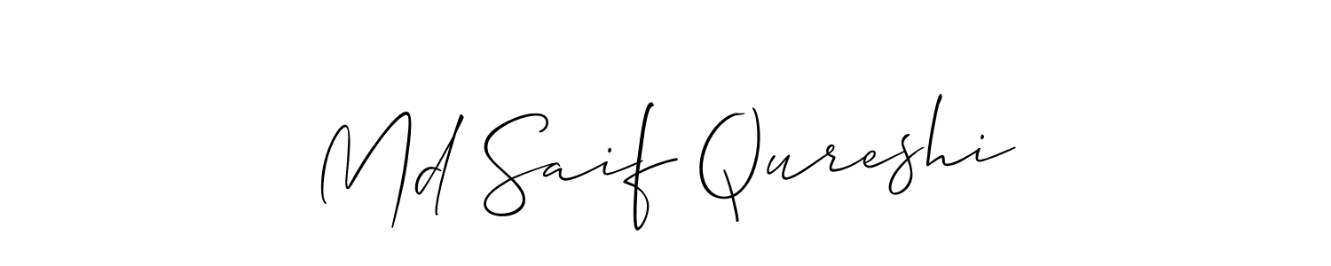 Create a beautiful signature design for name Md Saif Qureshi. With this signature (Allison_Script) fonts, you can make a handwritten signature for free. Md Saif Qureshi signature style 2 images and pictures png