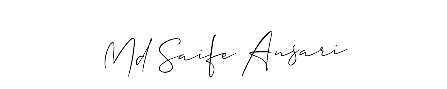 Make a short Md Saife Ansari signature style. Manage your documents anywhere anytime using Allison_Script. Create and add eSignatures, submit forms, share and send files easily. Md Saife Ansari signature style 2 images and pictures png