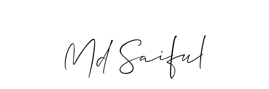 How to make Md Saiful name signature. Use Allison_Script style for creating short signs online. This is the latest handwritten sign. Md Saiful signature style 2 images and pictures png