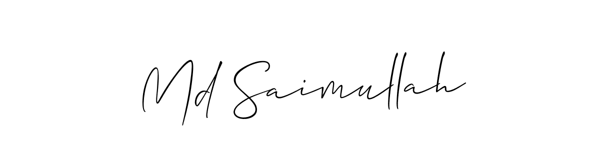 if you are searching for the best signature style for your name Md Saimullah. so please give up your signature search. here we have designed multiple signature styles  using Allison_Script. Md Saimullah signature style 2 images and pictures png