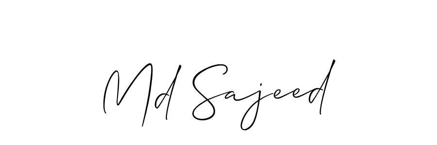 Also we have Md Sajeed name is the best signature style. Create professional handwritten signature collection using Allison_Script autograph style. Md Sajeed signature style 2 images and pictures png