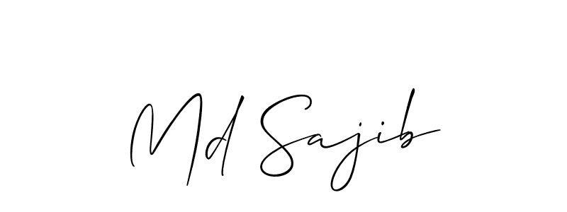 How to make Md Sajib name signature. Use Allison_Script style for creating short signs online. This is the latest handwritten sign. Md Sajib signature style 2 images and pictures png