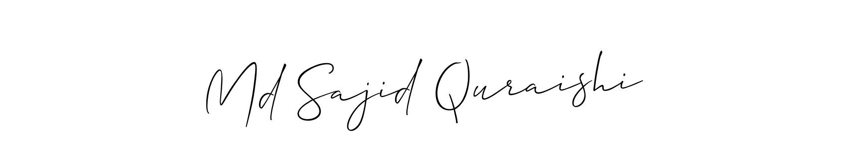 The best way (Allison_Script) to make a short signature is to pick only two or three words in your name. The name Md Sajid Quraishi include a total of six letters. For converting this name. Md Sajid Quraishi signature style 2 images and pictures png