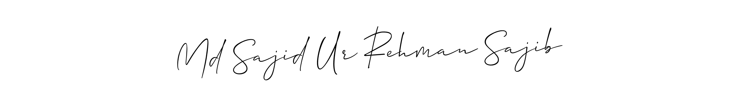 Allison_Script is a professional signature style that is perfect for those who want to add a touch of class to their signature. It is also a great choice for those who want to make their signature more unique. Get Md Sajid Ur Rehman Sajib name to fancy signature for free. Md Sajid Ur Rehman Sajib signature style 2 images and pictures png