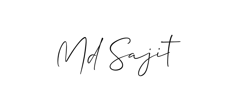 It looks lik you need a new signature style for name Md Sajit. Design unique handwritten (Allison_Script) signature with our free signature maker in just a few clicks. Md Sajit signature style 2 images and pictures png