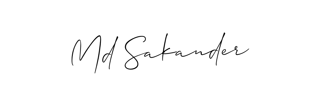 It looks lik you need a new signature style for name Md Sakander. Design unique handwritten (Allison_Script) signature with our free signature maker in just a few clicks. Md Sakander signature style 2 images and pictures png