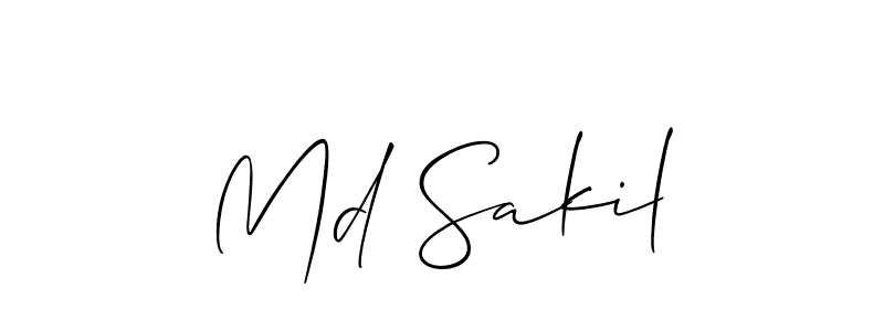 How to make Md Sakil name signature. Use Allison_Script style for creating short signs online. This is the latest handwritten sign. Md Sakil signature style 2 images and pictures png