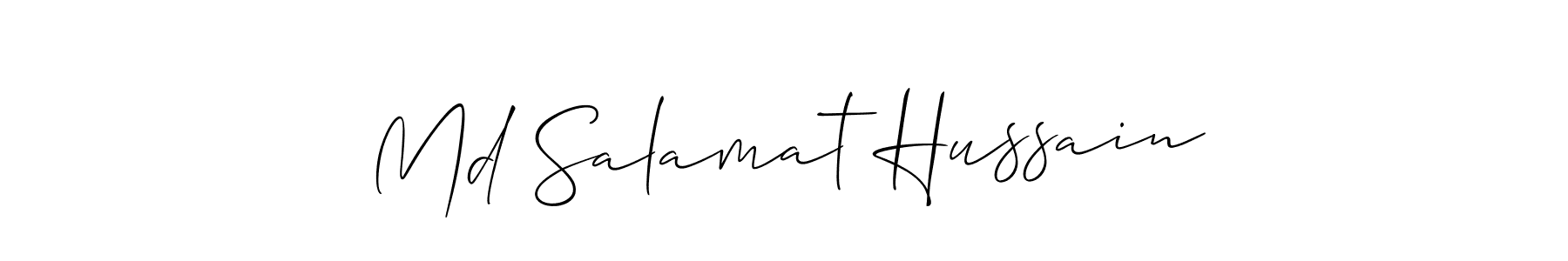 Allison_Script is a professional signature style that is perfect for those who want to add a touch of class to their signature. It is also a great choice for those who want to make their signature more unique. Get Md Salamat Hussain name to fancy signature for free. Md Salamat Hussain signature style 2 images and pictures png