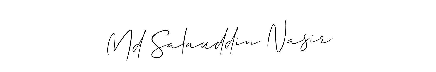 Make a beautiful signature design for name Md Salauddin Nasir. With this signature (Allison_Script) style, you can create a handwritten signature for free. Md Salauddin Nasir signature style 2 images and pictures png