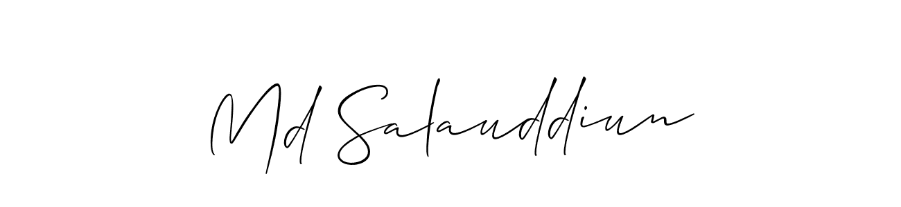 Use a signature maker to create a handwritten signature online. With this signature software, you can design (Allison_Script) your own signature for name Md Salauddiun. Md Salauddiun signature style 2 images and pictures png