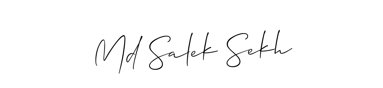 Use a signature maker to create a handwritten signature online. With this signature software, you can design (Allison_Script) your own signature for name Md Salek Sekh. Md Salek Sekh signature style 2 images and pictures png
