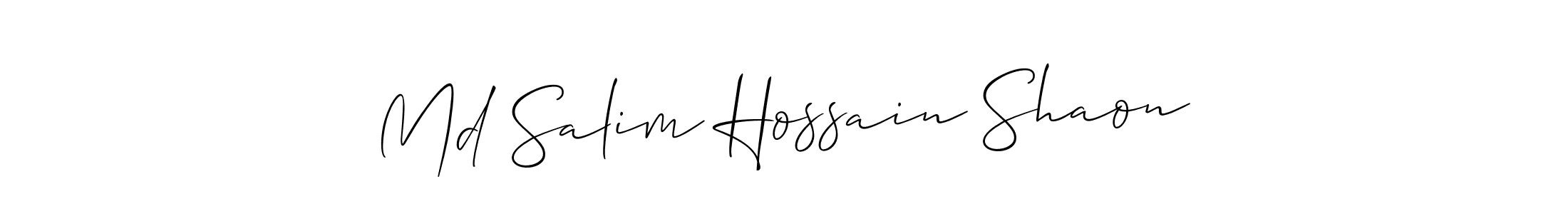 Make a beautiful signature design for name Md Salim Hossain Shaon. With this signature (Allison_Script) style, you can create a handwritten signature for free. Md Salim Hossain Shaon signature style 2 images and pictures png