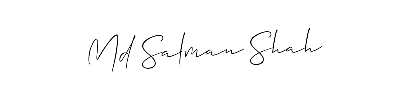 Similarly Allison_Script is the best handwritten signature design. Signature creator online .You can use it as an online autograph creator for name Md Salman Shah. Md Salman Shah signature style 2 images and pictures png