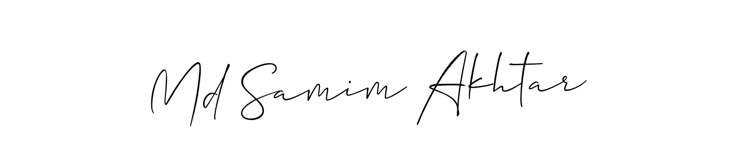 Use a signature maker to create a handwritten signature online. With this signature software, you can design (Allison_Script) your own signature for name Md Samim Akhtar. Md Samim Akhtar signature style 2 images and pictures png