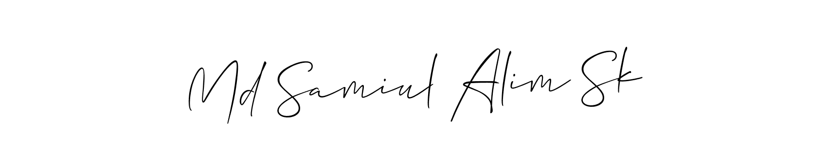 Create a beautiful signature design for name Md Samiul Alim Sk. With this signature (Allison_Script) fonts, you can make a handwritten signature for free. Md Samiul Alim Sk signature style 2 images and pictures png