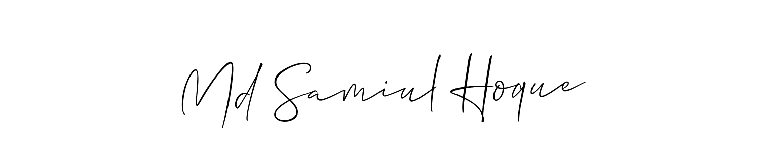 You should practise on your own different ways (Allison_Script) to write your name (Md Samiul Hoque) in signature. don't let someone else do it for you. Md Samiul Hoque signature style 2 images and pictures png