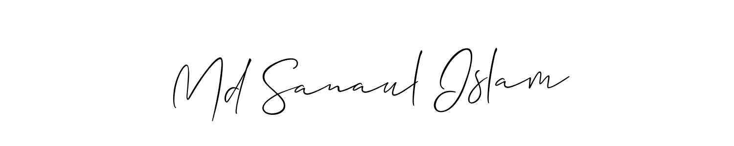 Make a beautiful signature design for name Md Sanaul Islam. With this signature (Allison_Script) style, you can create a handwritten signature for free. Md Sanaul Islam signature style 2 images and pictures png