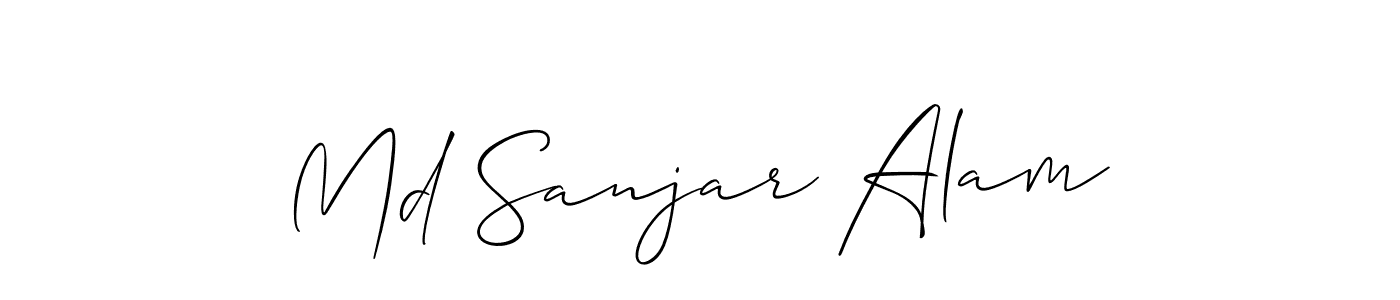 How to make Md Sanjar Alam name signature. Use Allison_Script style for creating short signs online. This is the latest handwritten sign. Md Sanjar Alam signature style 2 images and pictures png