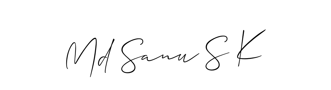 Also You can easily find your signature by using the search form. We will create Md Sanu S K name handwritten signature images for you free of cost using Allison_Script sign style. Md Sanu S K signature style 2 images and pictures png